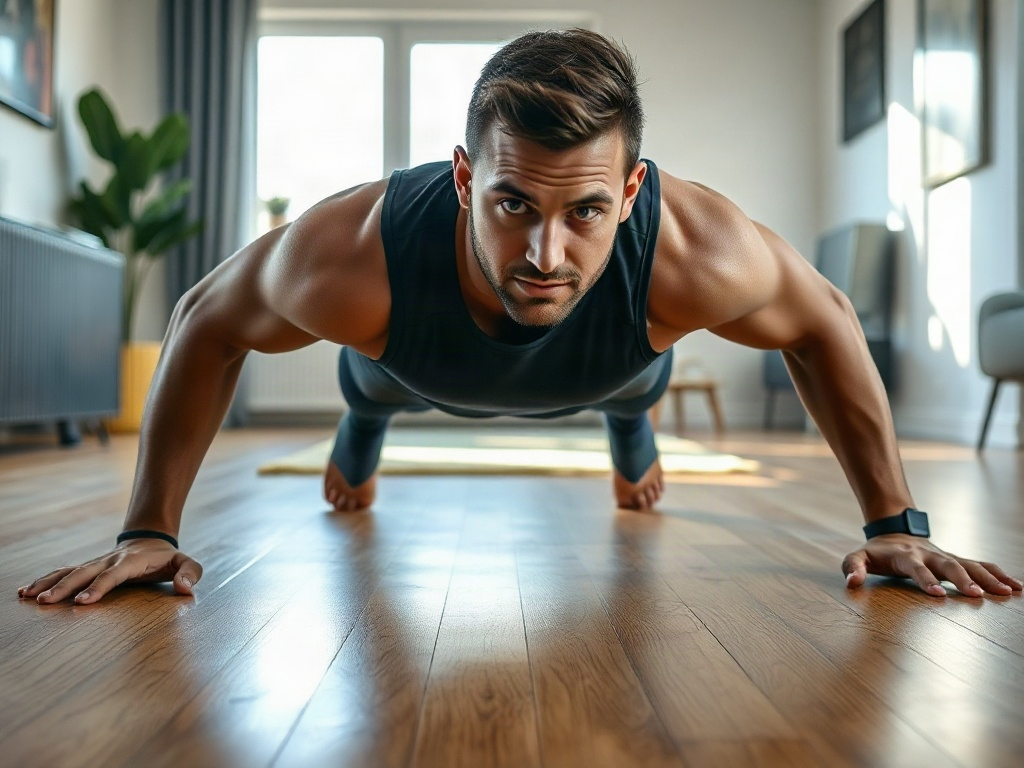 A person enjoying Home Workout for Men on their phone